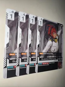 Gundam Card Game TCG Suletta Mercury ST01-011 X4 Playset Heroic Beginnings CCG - Image 2