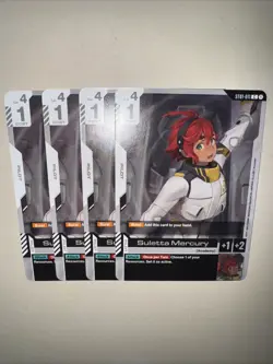 Gundam Card Game TCG Suletta Mercury ST01-011 X4 Playset Heroic Beginnings CCG - Image 5