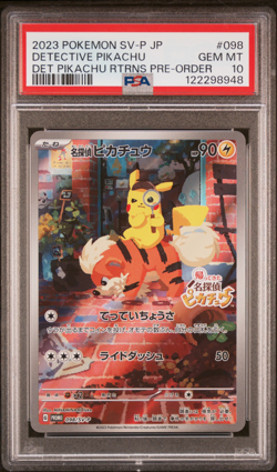 2023 Pokemon Japanese PSA 10 Detective Pikachu SV-P 098 - Image 1