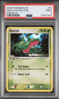 Grovyle Reverse Holo 28/106 Pokemon 2005 EX Emerald PSA 9 MINT - Image 1