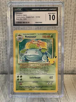 CGC 10 Gem Mint Venusaur - Celebrations Collection Holo 15/102 - Pokemon TCG - Image 1