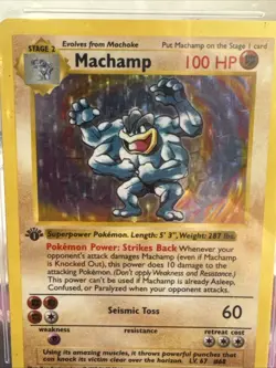 BGS 8 NM 1st Edition SHADOWLESS Machamp HOLO Pokemon 1999 Base Set 8/102 Beckett - Image 4