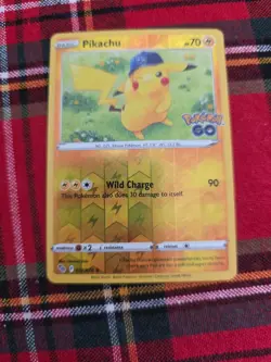 Pikachu REVERSE HOLO RARE 028/078 Sword & Shield Pokemon GO 2022 Pokemon TCG - Image 1