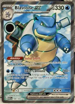 Blastoise ex Full Art 184/165 NM/M Scarlet & Violet 151 Pokemon TCG - Image 1
