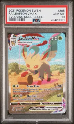 Leafeon VMAX 205/203 Evolving Skies Secret Rare Alt Art Pokemon PSA 10 Gem Mint - Image 1