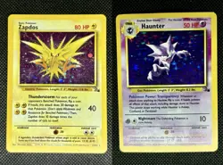 1999 Haunter Zapdos Fossil Holo Rare Lot LP-MP Vintage Pokemon TCG WOTC - Image 1