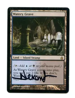 1x mtg Watery Grave- Ravnica City Of Guilds SIGNED Excellent Magic The Gathering - Image 1