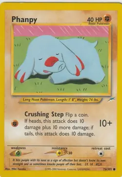 🐘 PHANPY 76/105 | 2000 Pokemon Neo Destiny | Non-Holo | NM | Vintage WOTC - Image 1