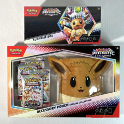 Pokemon Prismatic Evolutions Accessory Pouch Collection & Surprise Box NEW LOT - Image 1
