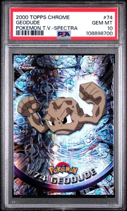 2000 Topps Chrome Pokemon GEODUDE #74 SPECTRA PSA 10 - Image 1