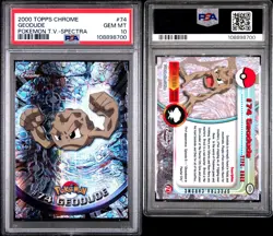 2000 Topps Chrome Pokemon GEODUDE #74 SPECTRA PSA 10 - Image 3