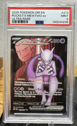 Team Rockets Mewtwo EX Holo Ultra Rare Card 213/182 Sv10: Destined Rivals PSA 9 - Image 1