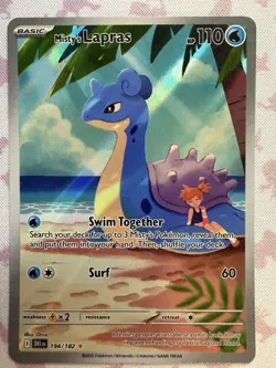 Misty's Lapras 194/182 Illustration Rare Destined Rivals Pokemon TCG HOLO DRI NM - Image 1
