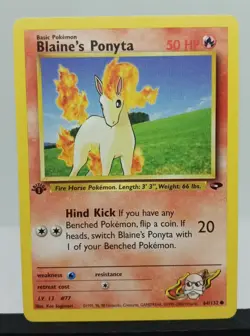 Blaine's Ponyta - 64/132 - Common - 1st Edition - Gym Challenge - LP - Pokemon - Image 1