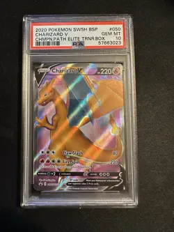 PSA 10 GEM MINT Pokemon Charizard V Champions Path Elite Trainer Box SWSH050 - Image 1
