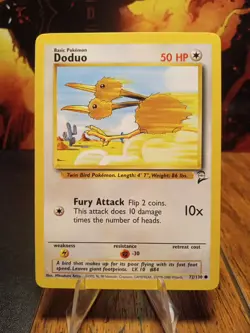 1999 Pokemon Base Set 2 Doduo #72 Extremely LP-NM - Image 1