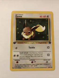 Pokemon TCG Team Rocket 1st Edition Regular Finish Eevee 55/82 NM - Image 1