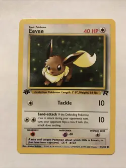 Pokemon TCG Team Rocket 1st Edition Regular Finish Eevee 55/82 NM - Image 1