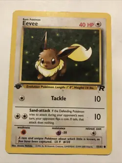 Pokemon TCG Team Rocket 1st Edition Regular Finish Eevee 55/82 NM - Image 1