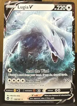 Pokemon Lugia V 138/195 Swsh12 Sword & Shield Silver Tempest Full Art Holo LP/NM - Image 1