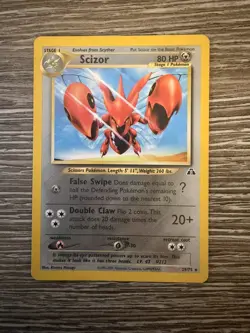 Pokemon Neo Discovery Scizor Card 29/75 Rare Non-Holo, 2000 WOTC LP - Image 1
