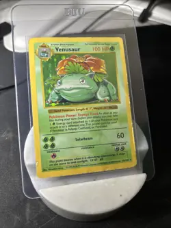 Pokemon TCG Venusaur Base Set Holo Shadowless Rare Card - Image 1