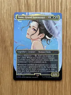 MTG Magic Yuna, Grand Summoner Holiday Promo 0001 Borderless Wedding Foil MINT - Image 1