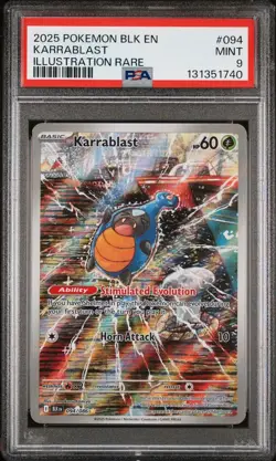 PSA 9 Karrablast 094/086 Pokemon Sv: Black Bolt Illustration Rare 2025 MINT - Image 1
