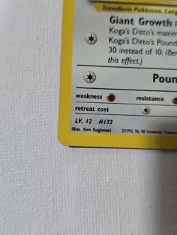 Pokemon TCG Koga's Ditto Gym Challenge 10 Holo - Image 3