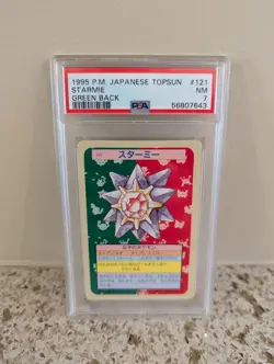 1997 POKEMON JAPANESE TOPSUN GREEN BACK #121 STARMIE PSA 7 - Image 1