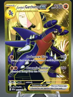 Cynthia's Garchomp ex English Pokemon Card 241/182 Hyper Rare Gold 2025 Mint+ - Image 1