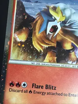 Entei HGSS20 Promo HeartGold SoulSilver Pokemon Card Holo Foil Rare LP/NM - Image 2