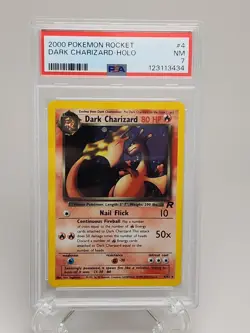 Pokemon Dark Charizard Team Rocket Set Holo Rare Card 4/82 PSA Grade 7 Near Mint - Image 1