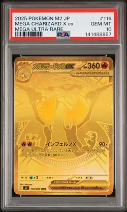 PSA 10 GEM MINT Mega Charizard X Ex 116/080 GOLD ULTRA RARE Pokemon Card 326 - Image 1