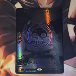 Swamp (Phyrexian) - Full Art (Oil Slick Raised Foil) Phyrexia: All Will Be... - Image 1