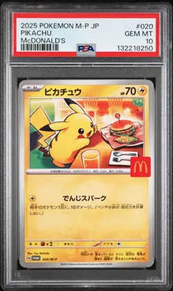 2025 POKEMON JAPANESE M-P PROMO MCDONALD'S #020 PIKACHU PSA 10 - Image 1