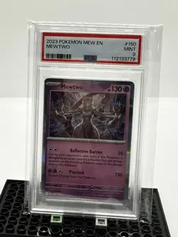 2023 Pokemon Mew en Mewtwo Holo PSA 9 Scarlet & Violet 151 - Image 1