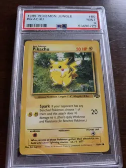 1999 pokemon jungle pikachu psa 9 mint 60/64 - Image 1