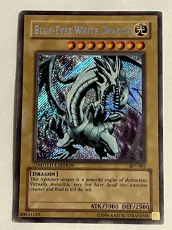 Yugioh Blue-Eyes White Dragon BPT-003 Secret Rare Limited Edition HP - Image 1