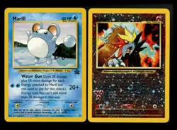 Marill 29 Entei 34 SWIRL Black Star Promo 2001 Movie Vintage Pokemon Card WOTC - Image 1