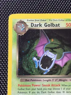 Dark Golbat - 7/82 - SWIRL Pokemon Team Rocket Unlimited Holo Rare Card LP Card - Image 2