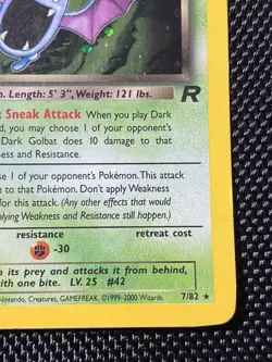Dark Golbat - 7/82 - SWIRL Pokemon Team Rocket Unlimited Holo Rare Card LP Card - Image 4