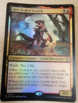 Gev, Scaled Scorch - #214 Foil​ - Bloomburrow - Mtg - Image 1