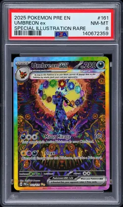 2025 POKEMON PRE EN-PRISMATIC EVOLUTIONS #161 UMBREON EX PSA 8 - Image 1