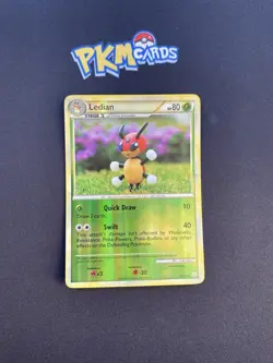 Pokemon TCG Ledian Heartgold & Soulsilver 25/123 Reverse Holo Rare LP. - Image 1