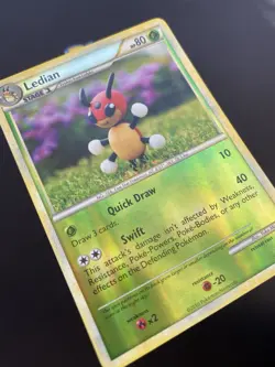 Pokemon TCG Ledian Heartgold & Soulsilver 25/123 Reverse Holo Rare LP. - Image 3