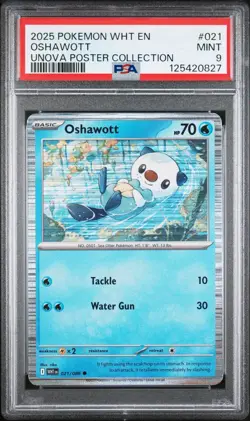 2025 Pokemon White Flare Unova Poster Collection #021 Oshawott Holo Promo PSA 9 - Image 1