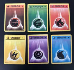 Pokemon Gym Heroes 1st Edition Complete Energy Cards Set - 6 Cards - Image 1