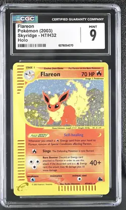 CGC 9 MINT Flareon 2003 Skyridge H7/H32 Holo SWIRL Pokemon Card - Image 1