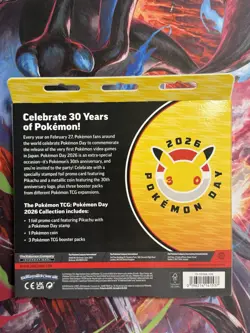 Pokemon TCG Pokemon Day 2026 Collection Box Pikachu Promo Coin 3 Booster Packs - Image 2